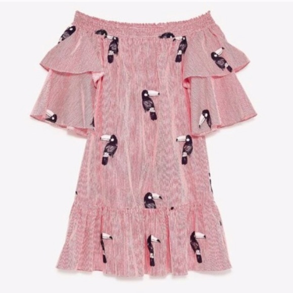 Zara Basic Pocketed Stripe Ruffle Toucan Dress - Picture 9 of 11